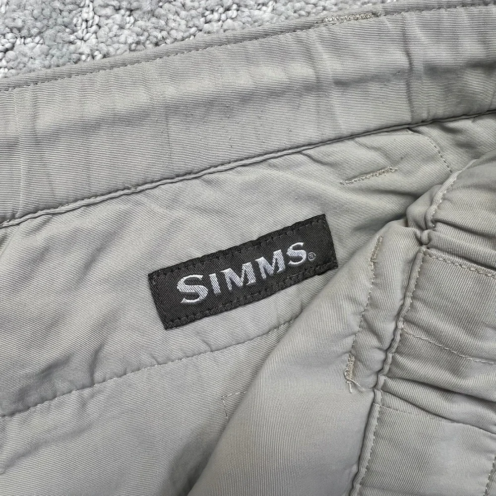 Simms Cargo Shorts Mens XXL Khaki Nylon Fishing Lightweight Utility‎ Gorpcore